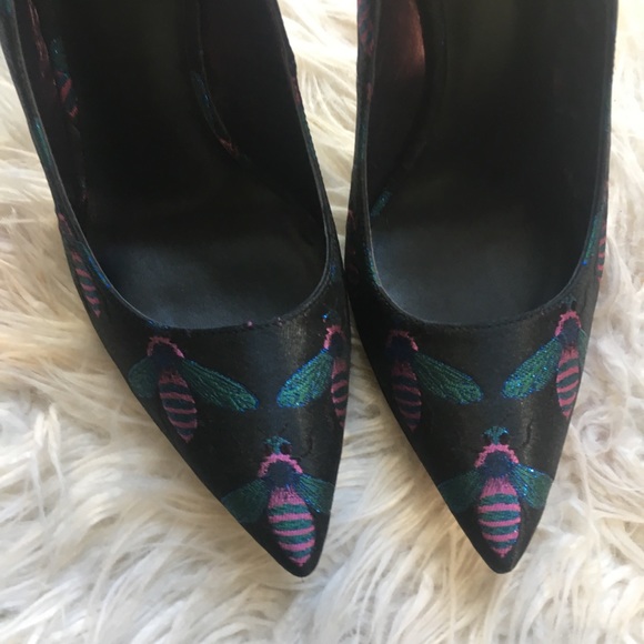 Nine West Bee Embroidery Heels Pumps pointed toe - Picture 2 of 4